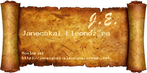 Janecskai Eleonóra névjegykártya